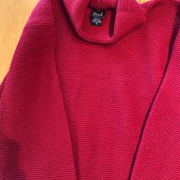 Wool red Eileen fisher turtle neck tunic sweater - Picture 2 of 2